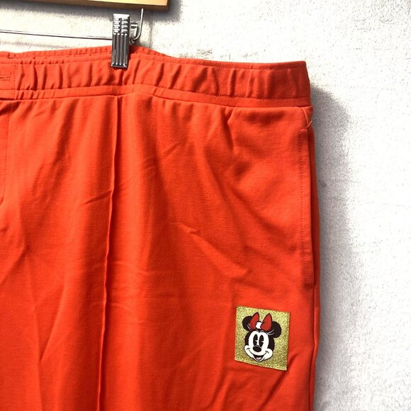 Disney Parks Wide Leg Minnie Mouse Lounge Pants Womens 3X Red Orange Patch Comfy - Picture 4 of 16